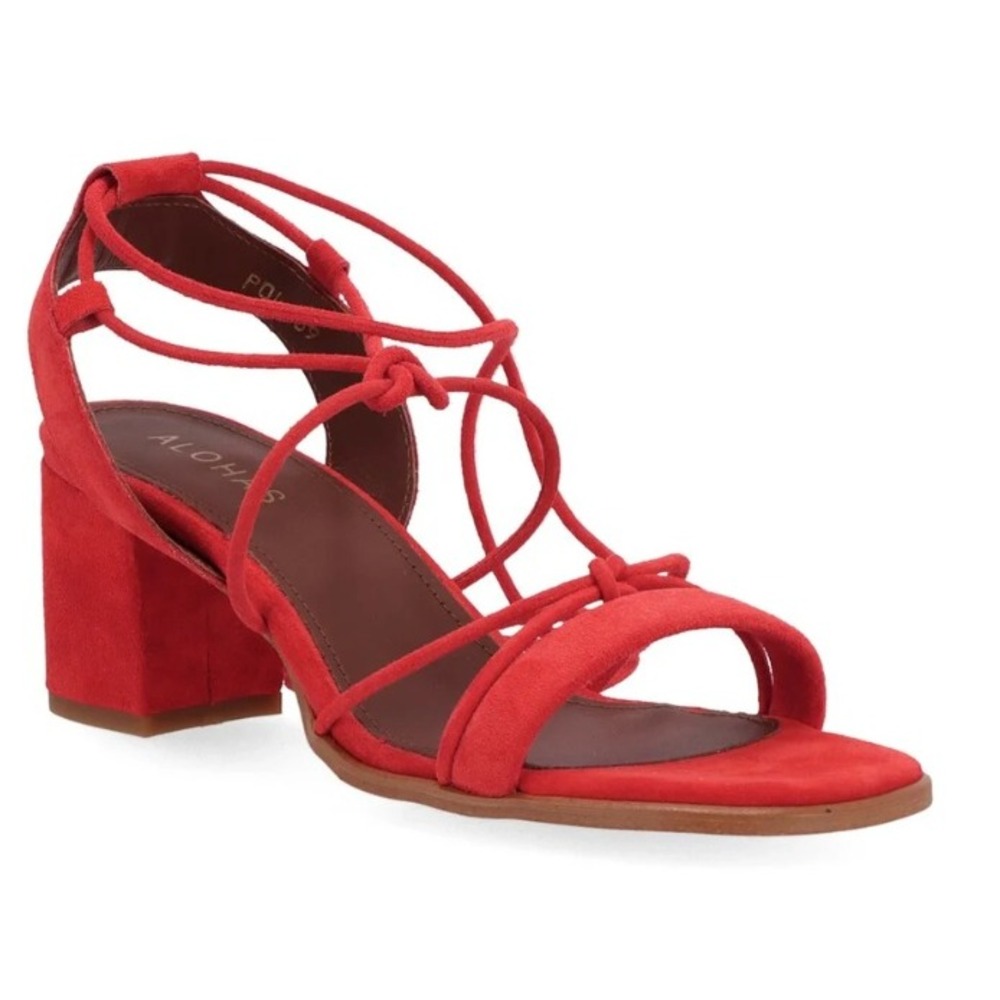 NWOT Alohas Paloma Leather Sandal Sophie Suede Orange Red Women EU 39 US (8-8.5) - Picture 3 of 11